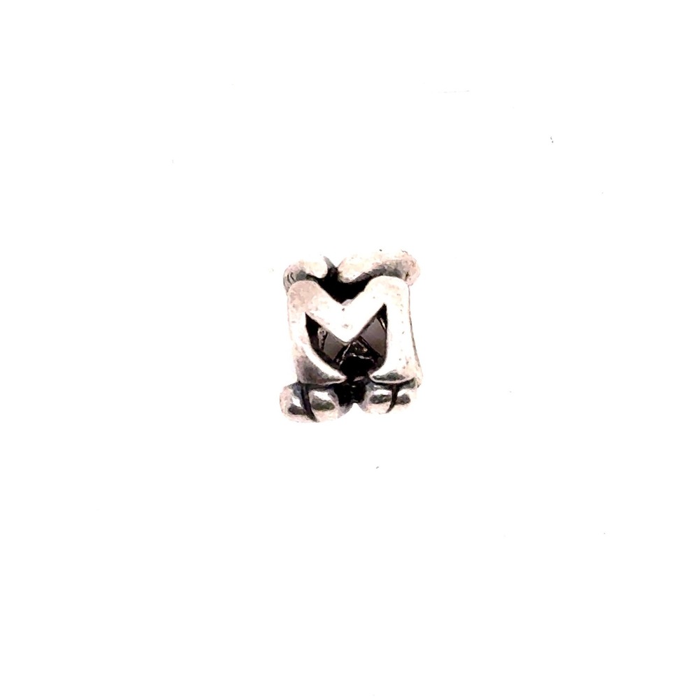 Trollbeads Letter M Alphabet Bead Sterling Silver Initial Charm TAGBE-10072